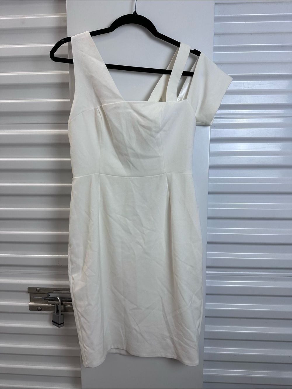 SHILLA the Label White Asymmetric Strap Women's Dress